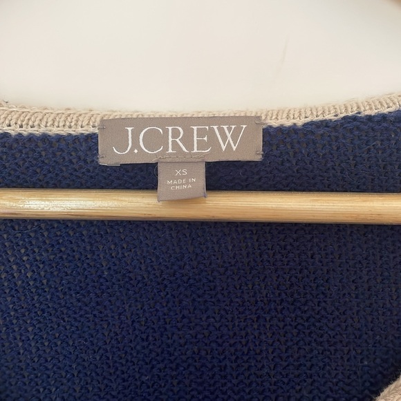 J. Crew Sailor-collar pullover sweater Navy and White Cropped BZ488 - Picture 5 of 8